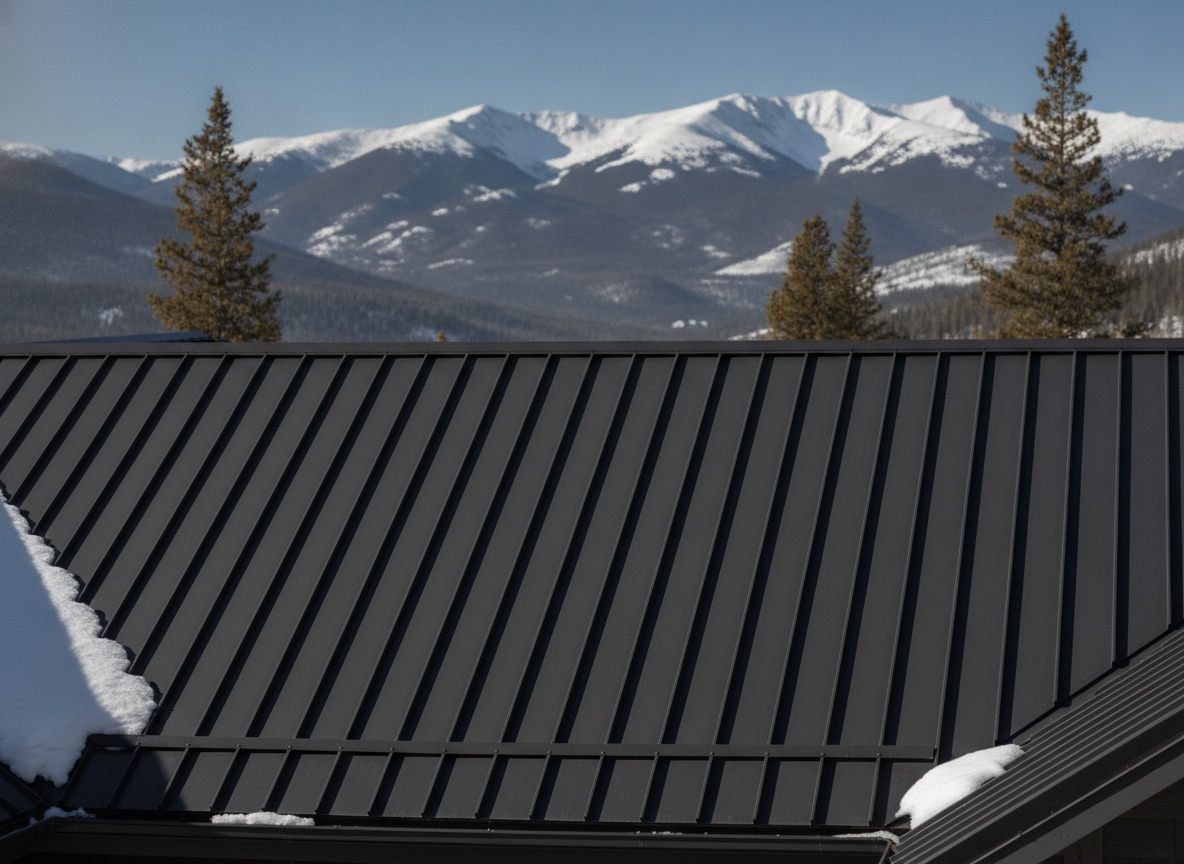 Standing seam metal panel detail, mountain home